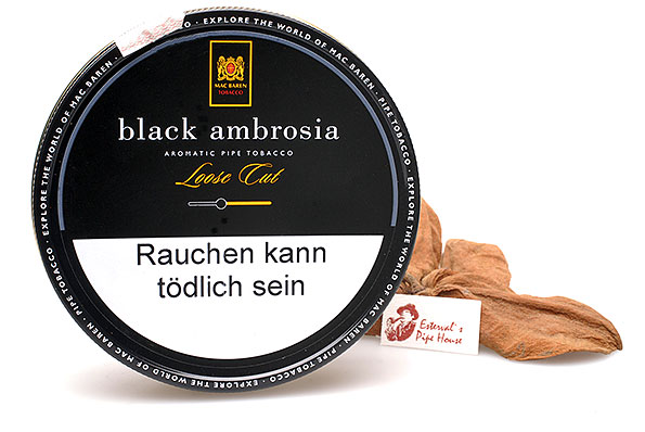 Mac Baren Black Ambrosia Loose Cut Pipe tobacco 100g Tin Mac Baren Black Ambrosia Loose Cut Pipe tobacco 100g Tin